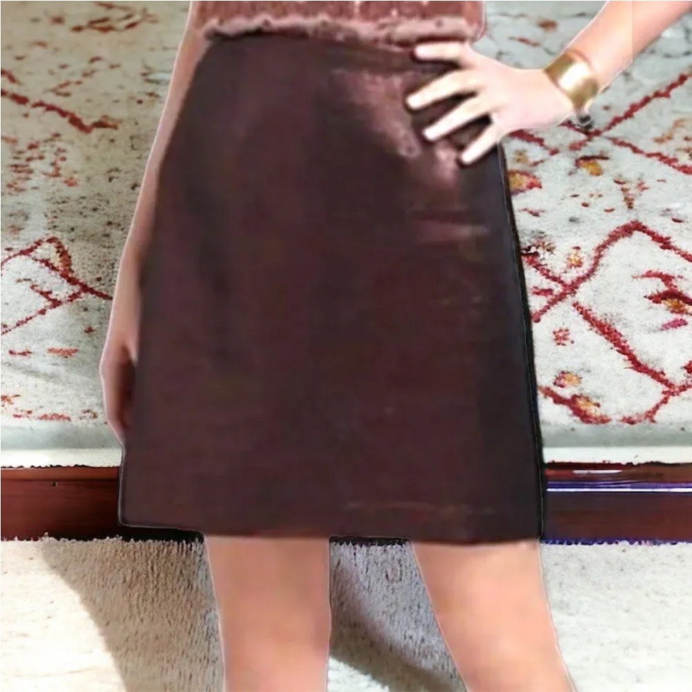 $148 Anthropologie Metallic Rocks Skirt 6 Medium Brown Bronze A Line Shimmering